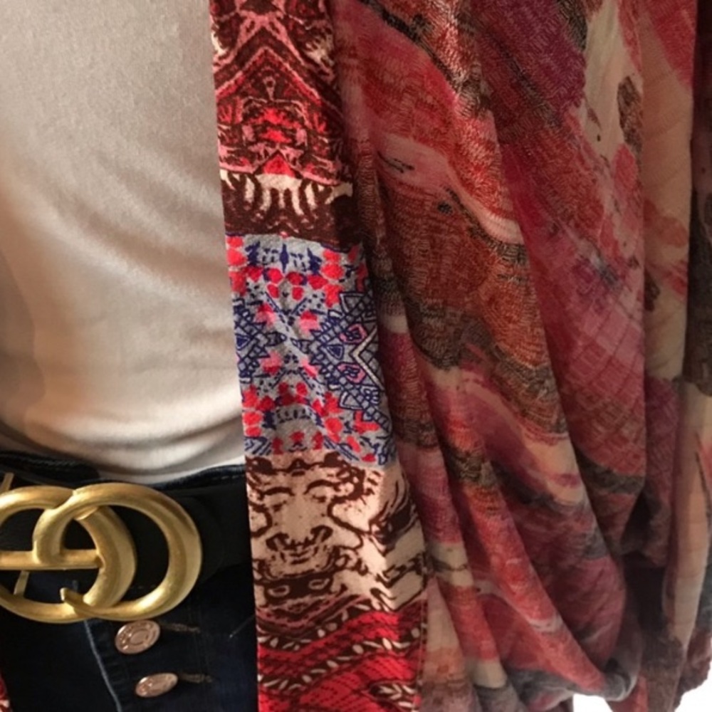 Umgee White Multicolored Patterned Long Sleeved C… - image 2